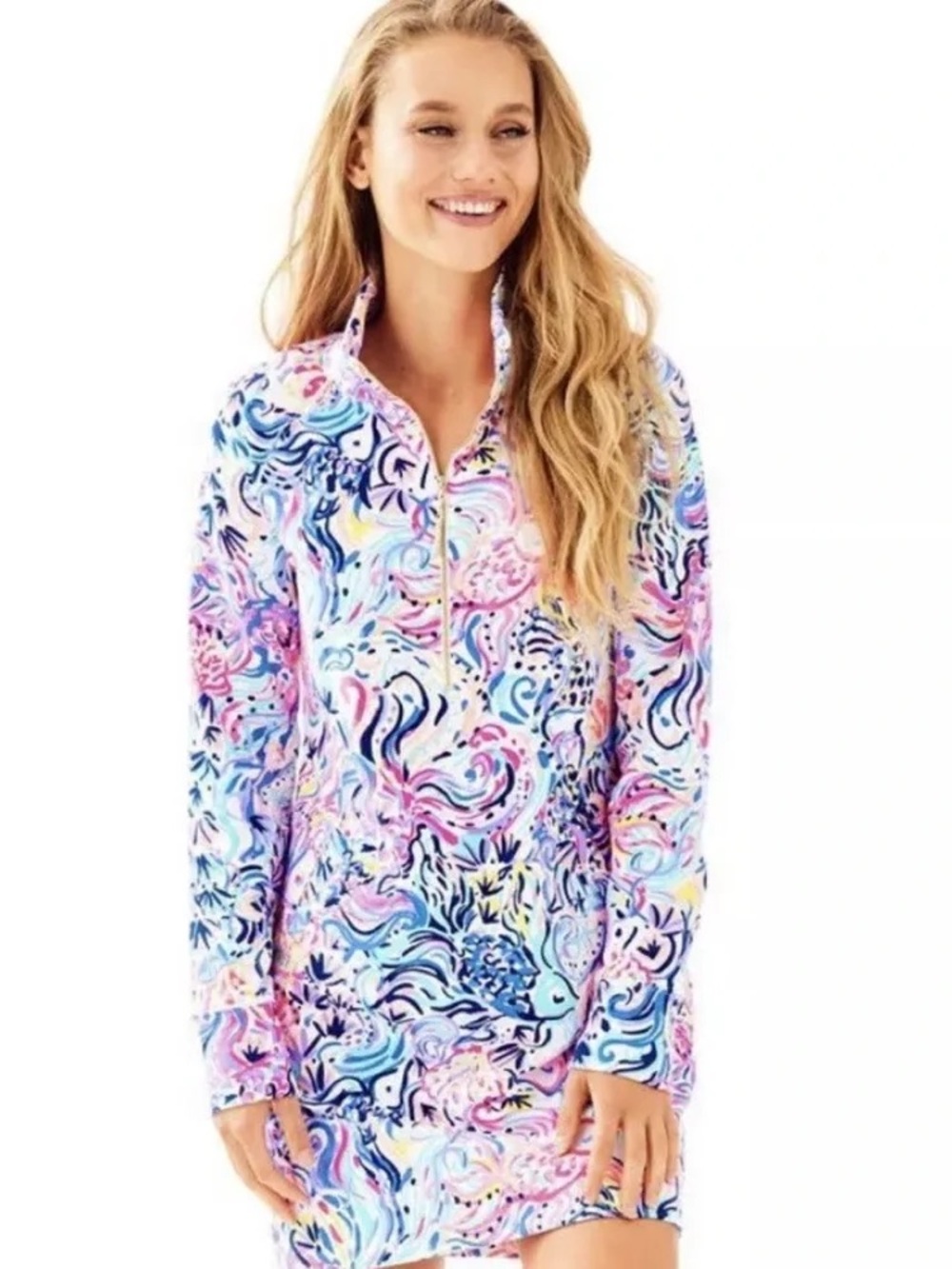 NWT, Lilly Pulitzer, UPF 50+ Skipper Dress in So Sofishticated, Size L